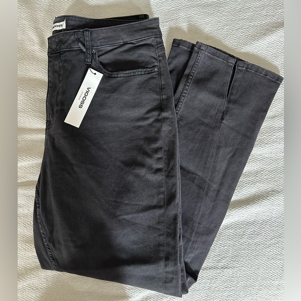 Vigoss Charcoal Black Straight-Leg Jeans